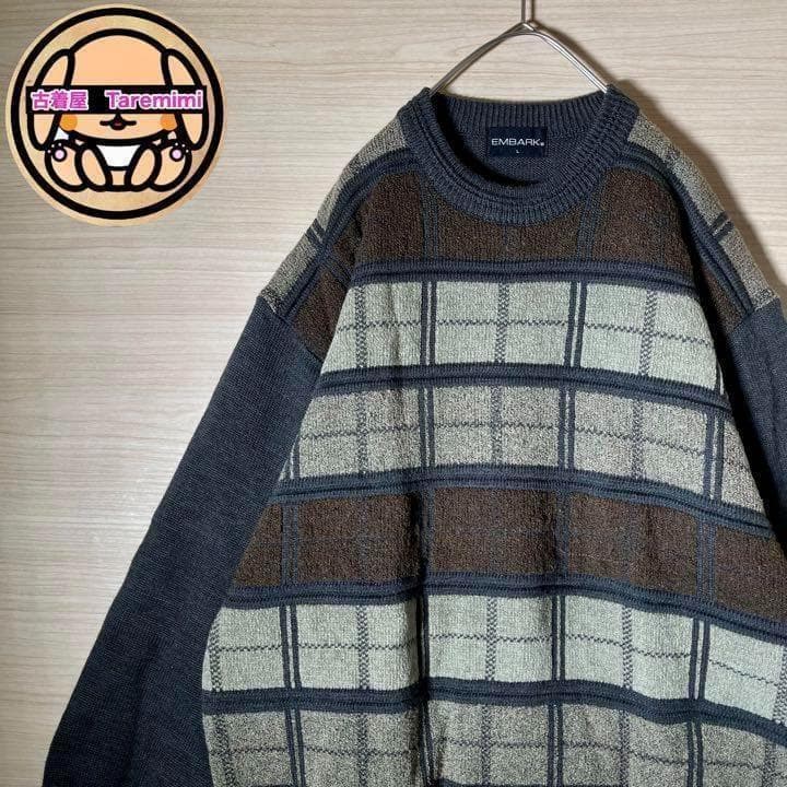 ヴィンテージ 立体ベスト L 3D ブロックタイル ゆるだぼ 古着XL LL VINTAGE VANTAGE