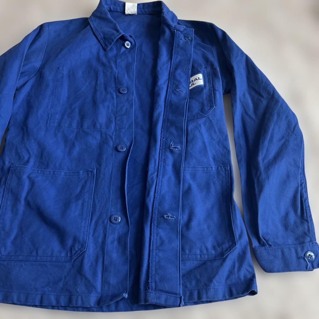 ユーロヴィンテージ/ワークジャケット/カバーオール/インクブルー/企業ロゴ