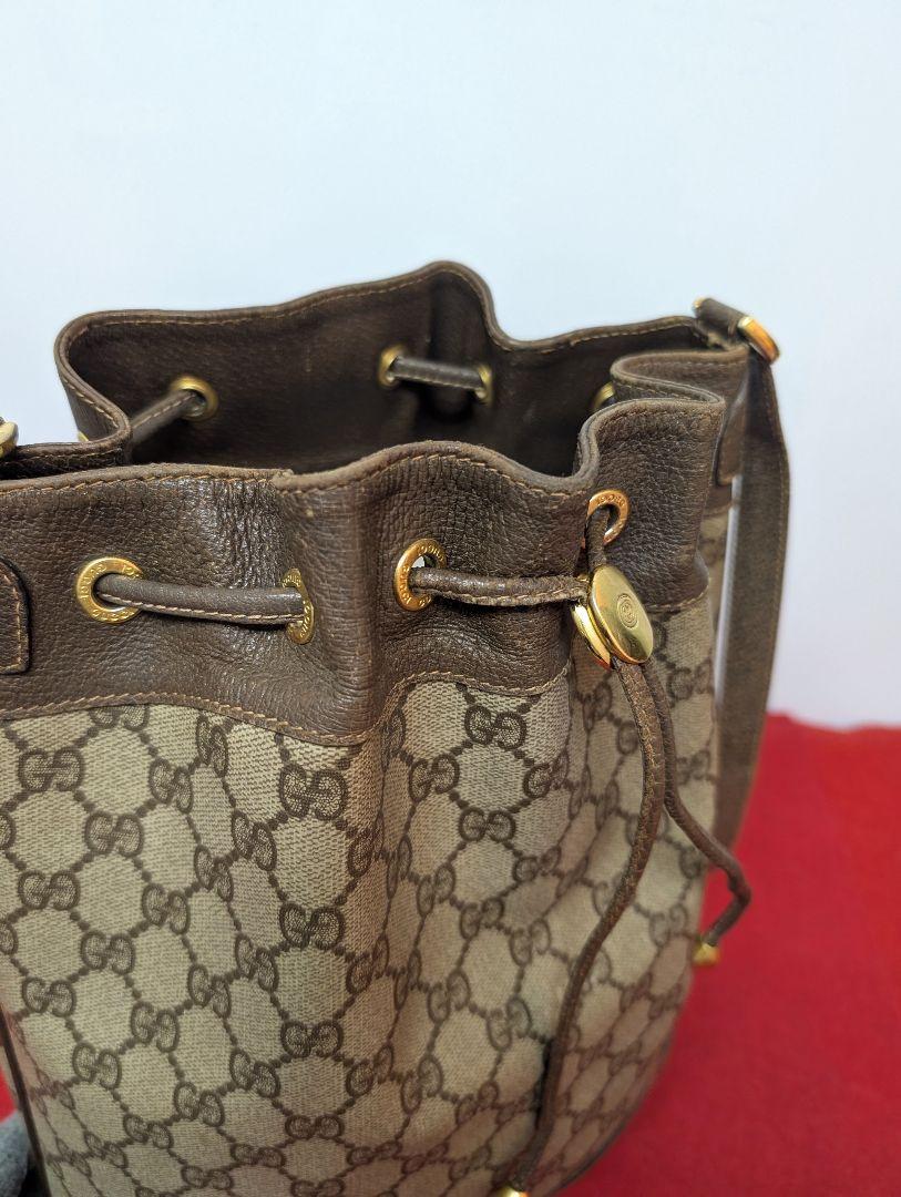 美品 極希少！gucci シェリーライン 巾着型ショルダーバッグ オールドグッチ 美品 極希少！gucci シェリーライン 巾着型ショルダーバッグ