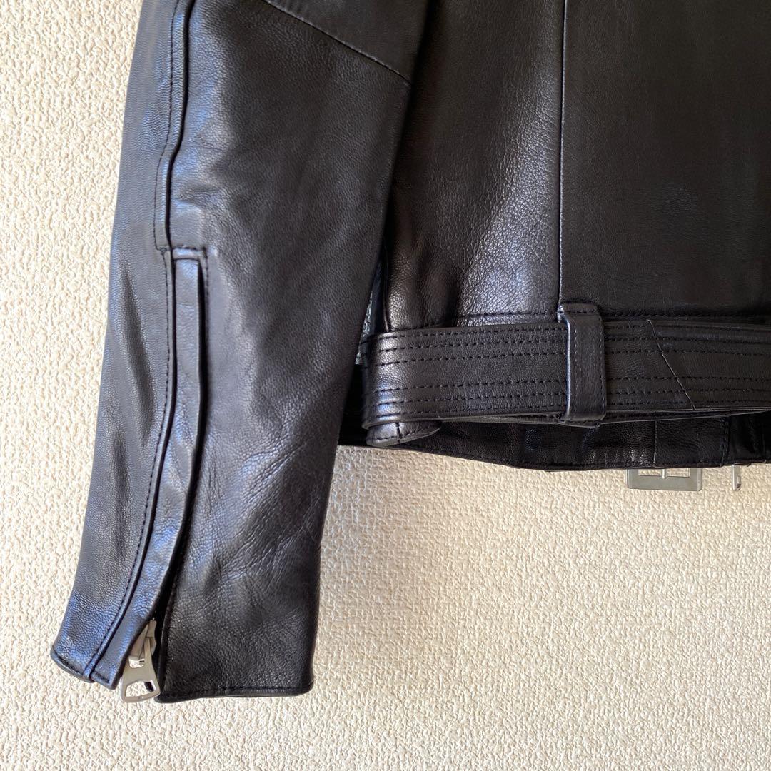 DRWCYS 黒 本革 ライダースジャケット ヤギ革 レザージャケット