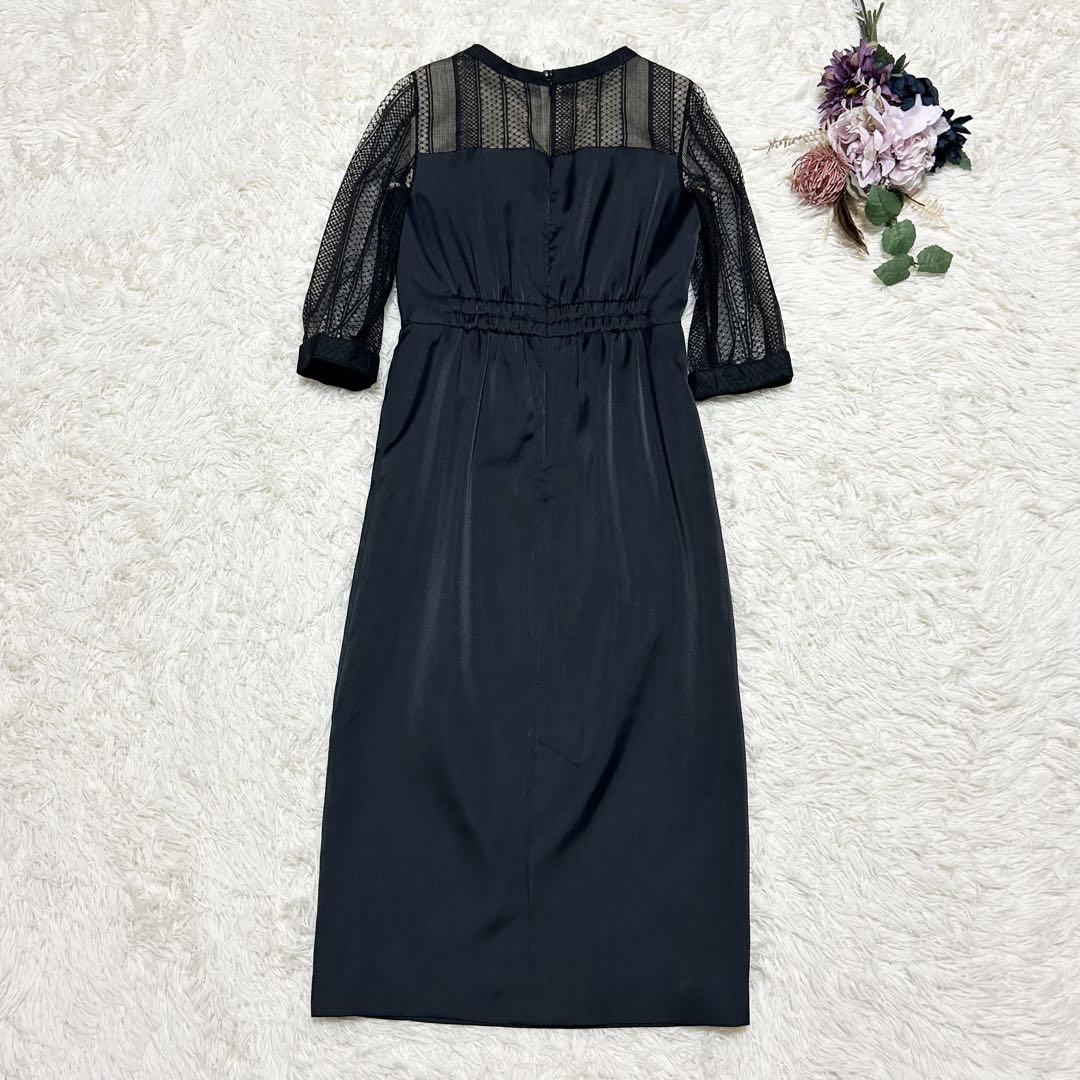 Aimer anche ドレスワンピース　ロング　 レース　パーティ　ネイビー