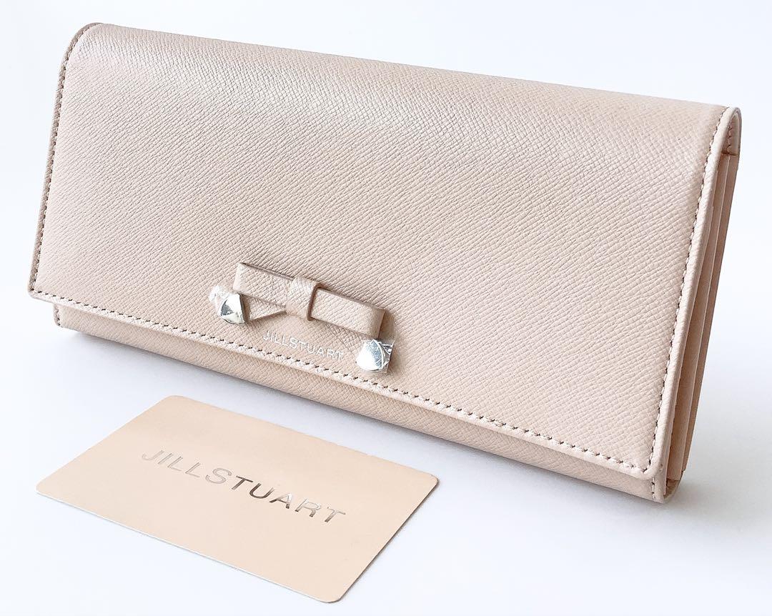新発売 新商品 新品☆ジルスチュアート☆リボン シャイニング かぶせ長 本革 小物