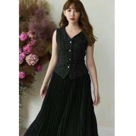 【美品】ハーリップトゥ Siena Pleated Docking Dress