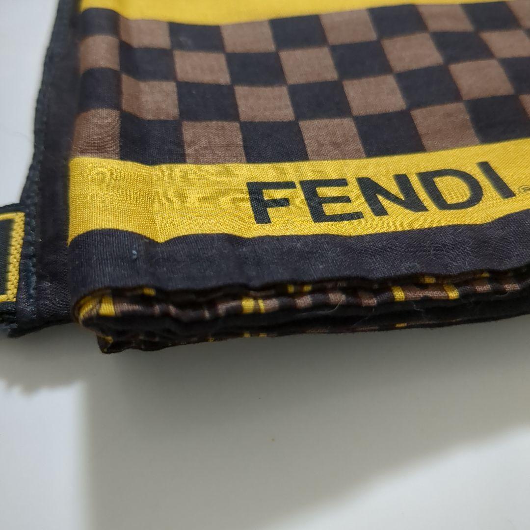 美品】FENDI ロングストールスカーフマフラーバッグ柄ズッカ 美品】FENDI ロングストールスカーフマフラーバッグ柄ズッカ