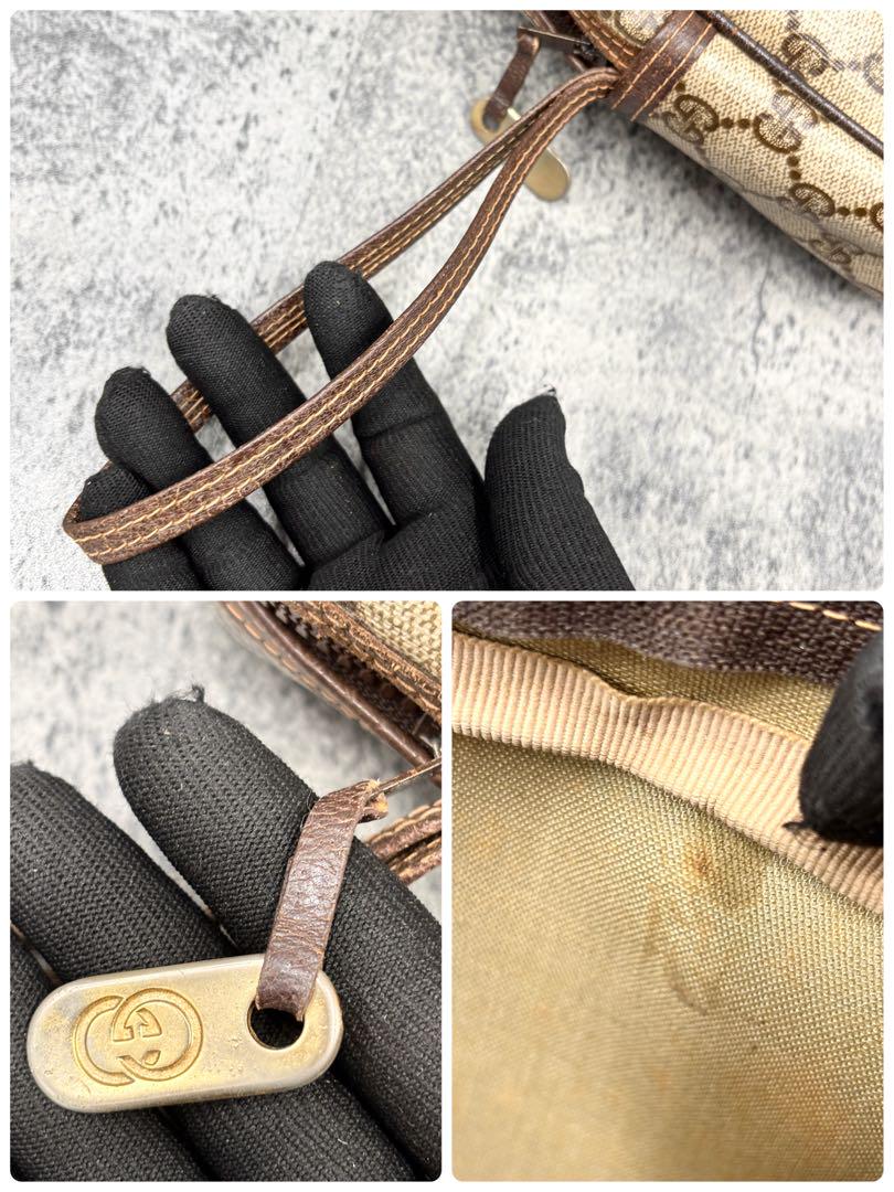 ✨美品✨GUCCI クラッチバッグ GG レザー PVC ブラウン ベージュ