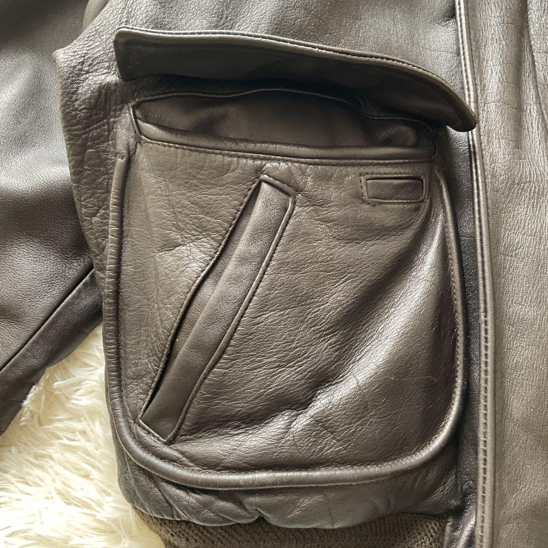 美品✨ VAN JACKET レザージャケット　G=1 フライト　ボア 茶系　M