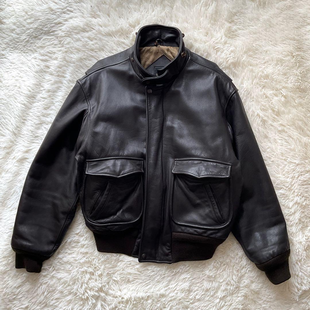 美品✨ VAN JACKET レザージャケット　G=1 フライト　ボア 茶系　M
