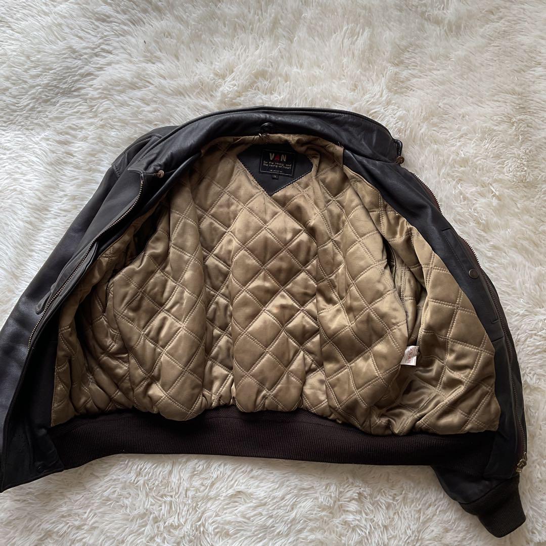美品✨ VAN JACKET レザージャケット　G=1 フライト　ボア 茶系　M