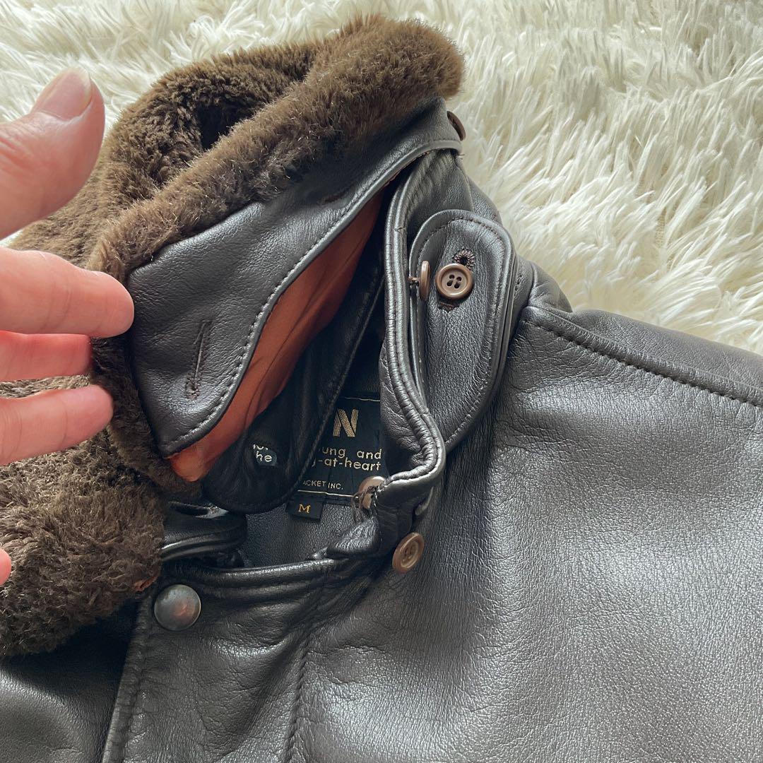美品✨ VAN JACKET レザージャケット　G=1 フライト　ボア 茶系　M