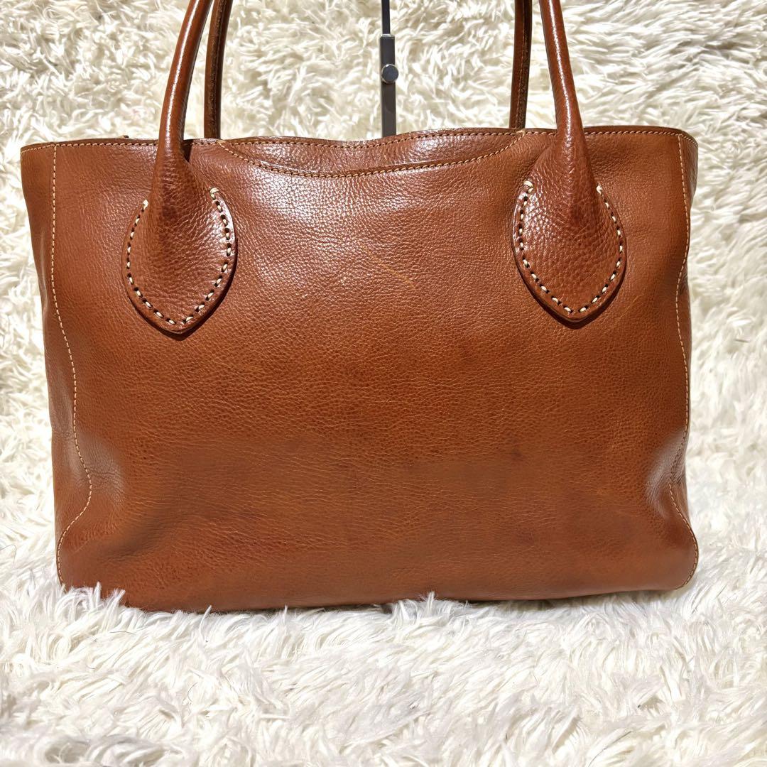 美品 genten ゲンテン トートバッグ 2way 大容量 A4可 工具ロゴ ☆大人気☆genten トートバッグ 工具ロゴ カットワークチャーム付き