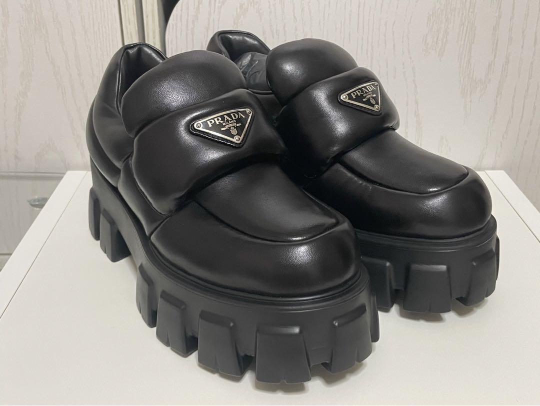 PRADA ブラックローファー 厚底　24cm