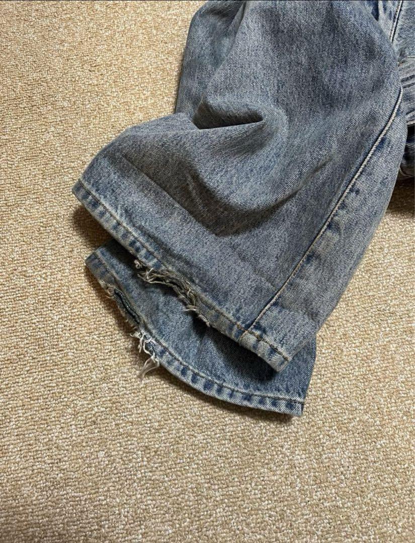 24ss ハイウエスト　ワイドレッグジーンズ　44