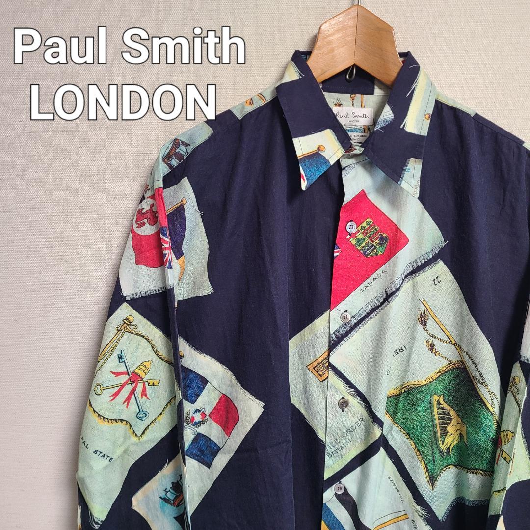 ポールスミス ロンドン シャツ M 長袖 総柄 綿 100％ PaulSmith