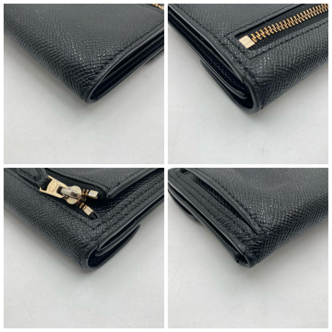最終値下げ　美品　COACH　コーチ　折り財布　レザー　ブラック コーチ COACH 財布 （ブラウン） -waja bazar - 海外