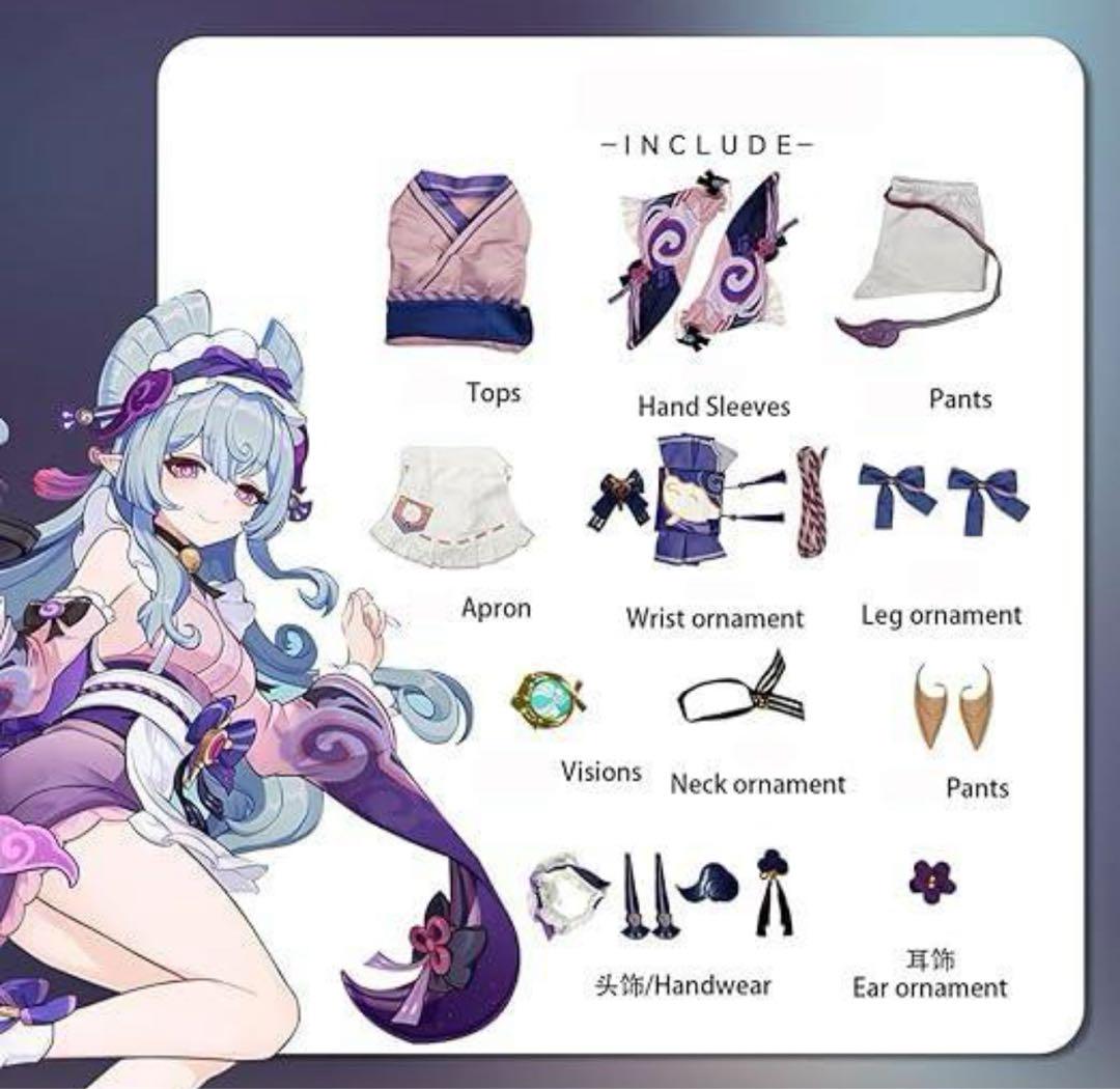 原神　ウィッグ付き夢見月瑞希 コスプレ衣装（サイズL）