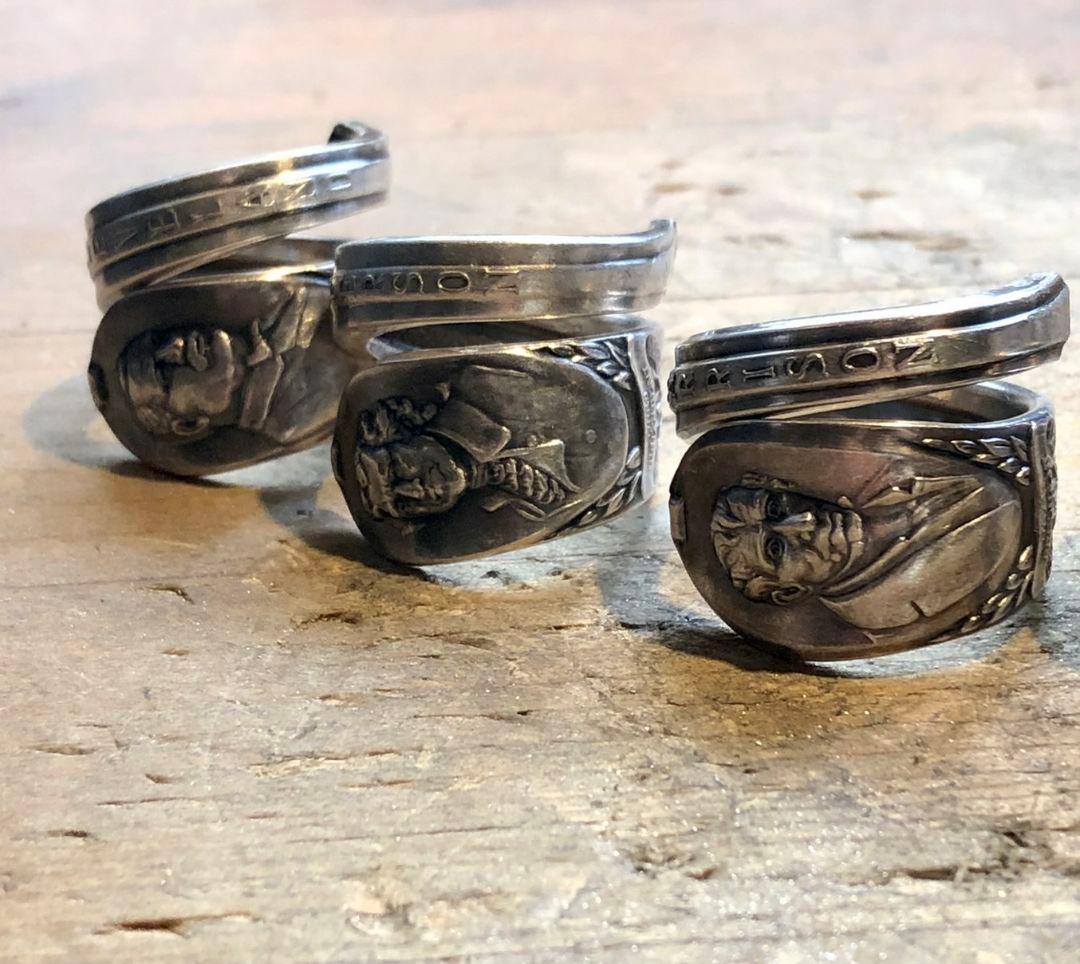 アメリカ大統領　ヴィンテージスプーンリング　7個　OFR刻印無し　業者様向け アメリカ大統領 ヴィンテージスプーンリング 7個 OFR刻印無し