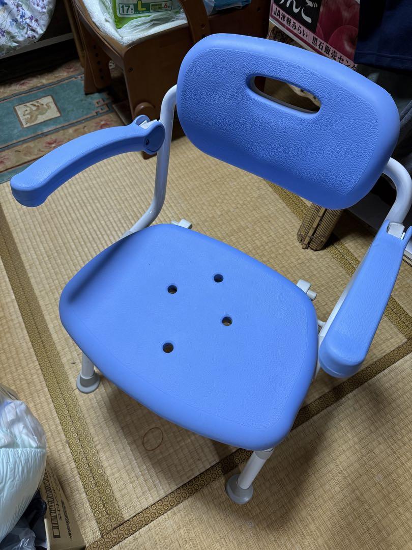 パナソニック介護用風呂椅子 アームレスト付き 青 介護用風呂椅子 青 - メルカリ