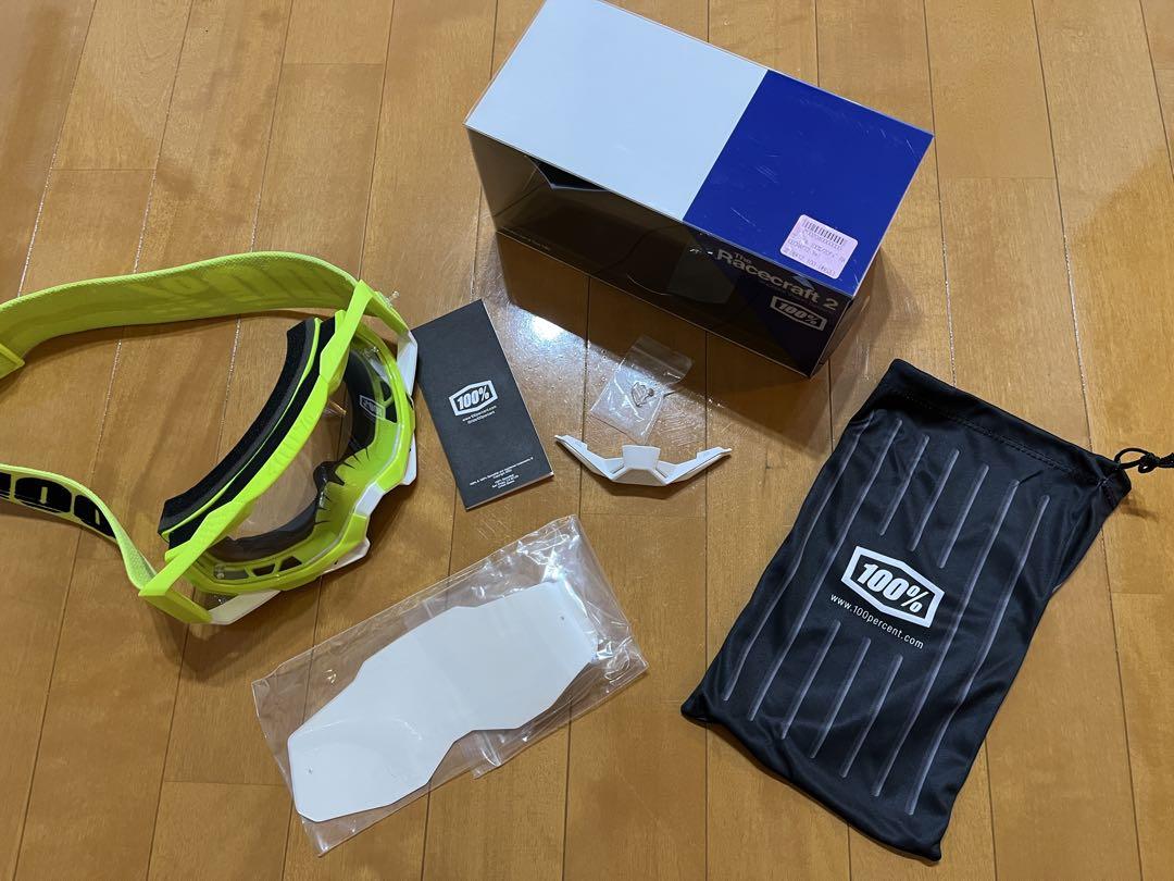 100% Racecraft2 オフロード ゴーグル イエロー 【美品】