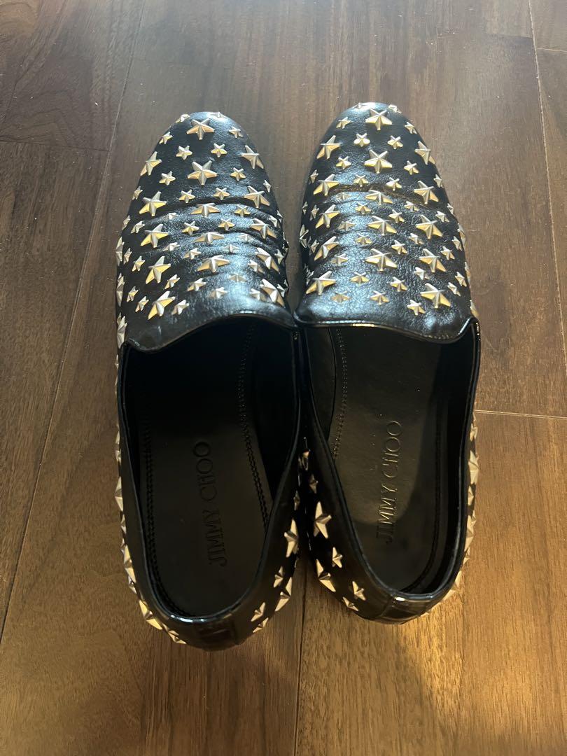 JIMMY CHOO ジミーチュウ スター スタッズ スリッポン ブラック 画像1