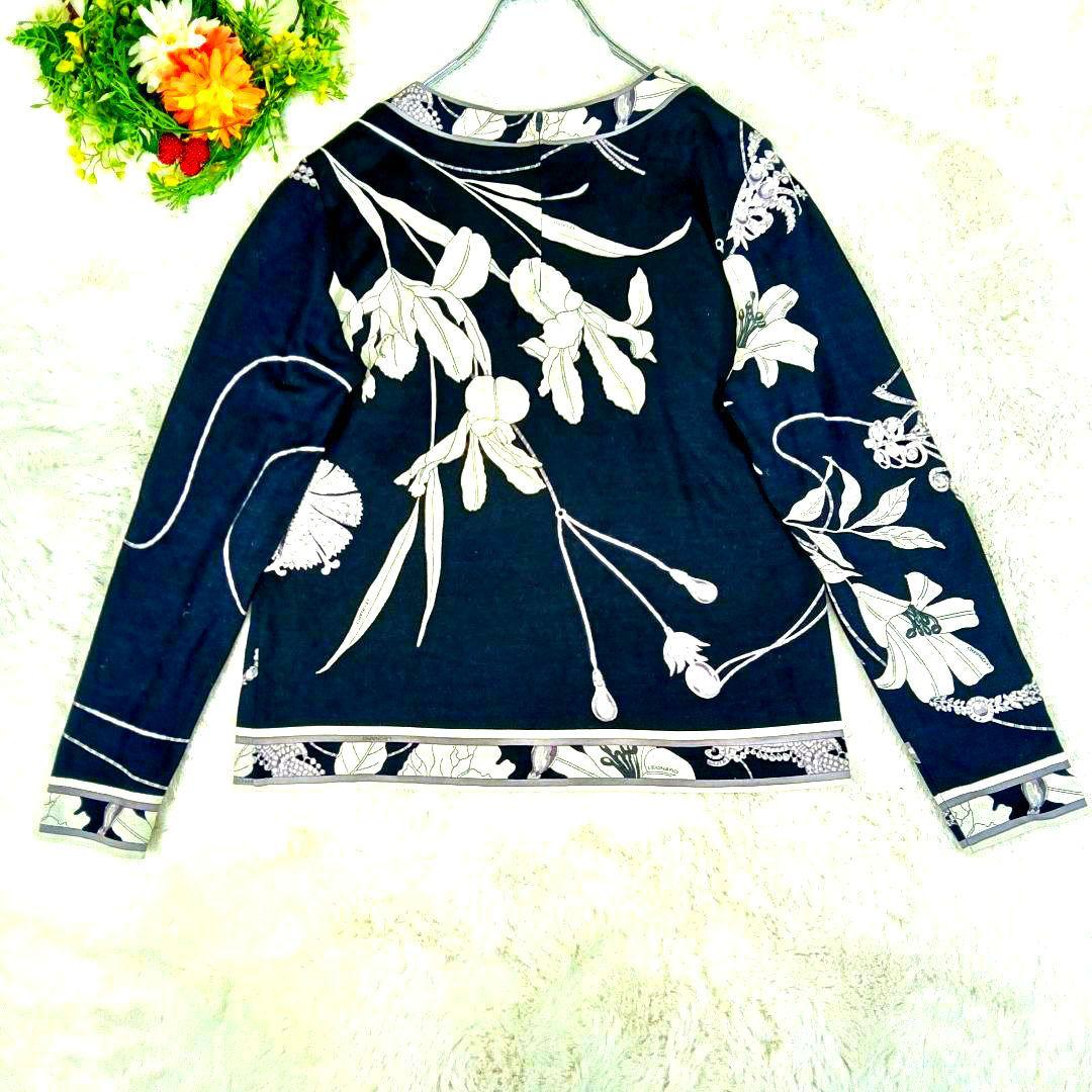 LEONARD FASHION（レオナール）花柄 長袖トップス サイズ40　上品