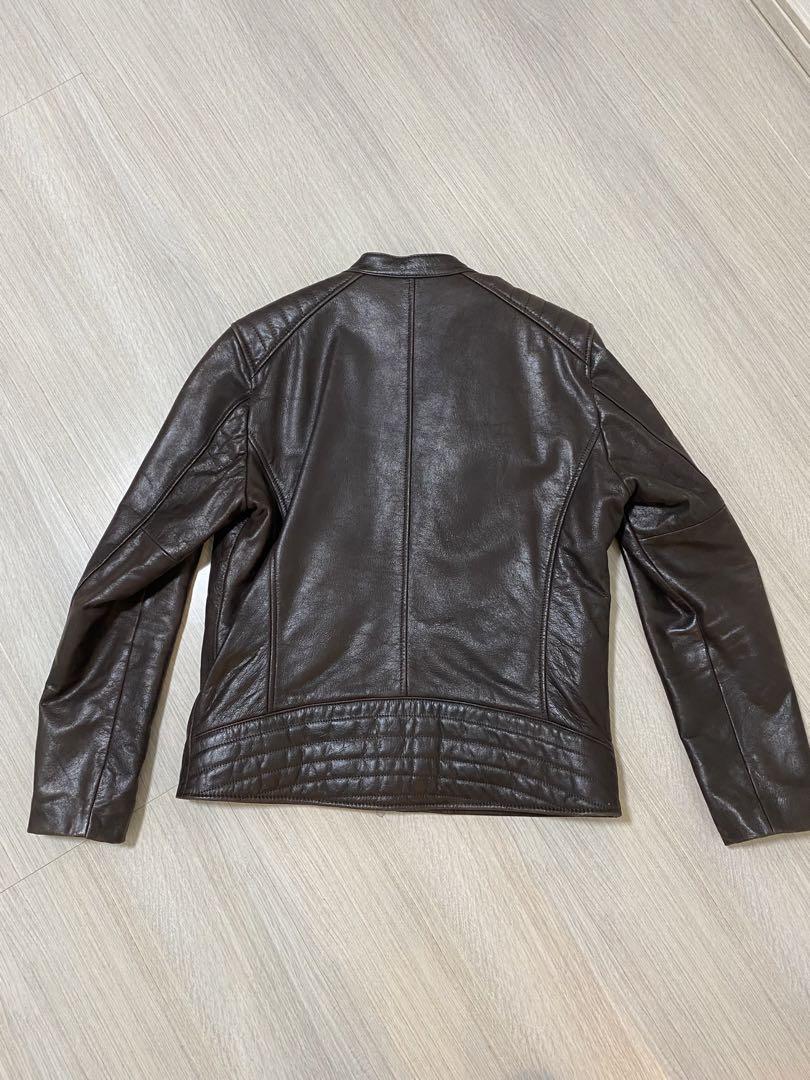 zara シングルライダースジャケット(本革) Ｌsize