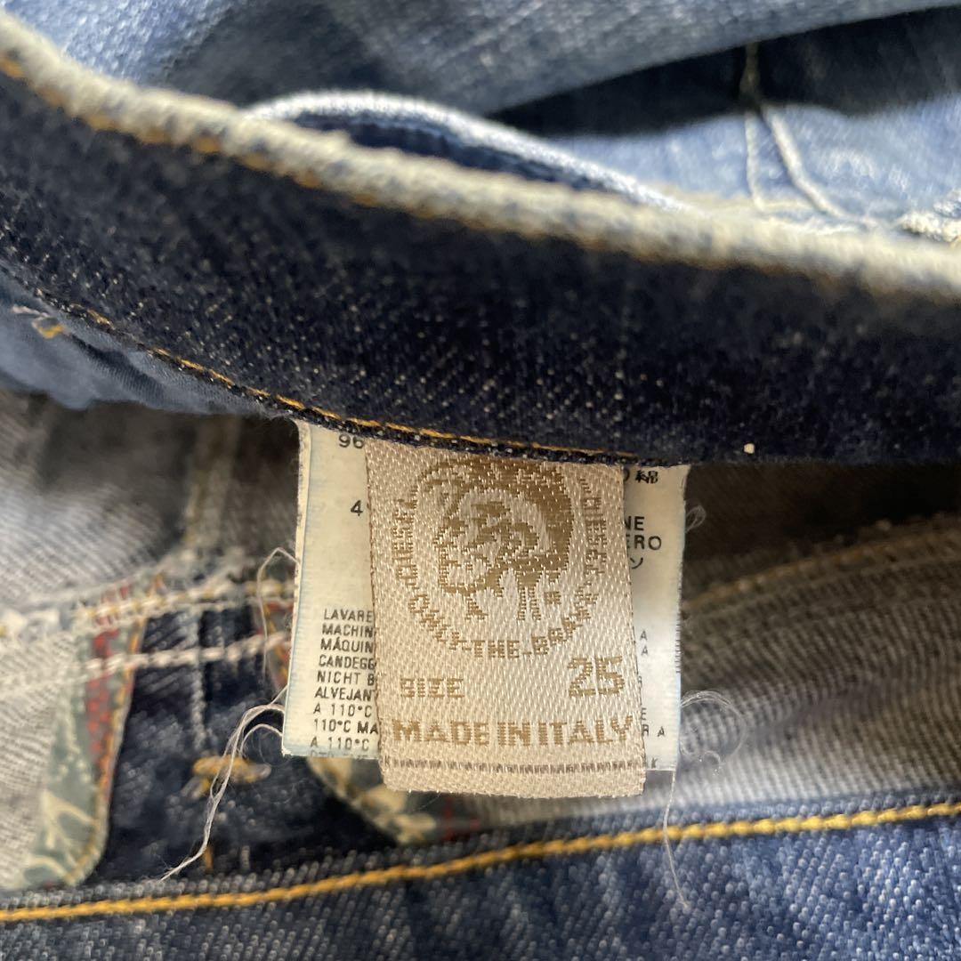 美品 diesel スキニーデニム 刺繍 ストレッチ イタリー製 w25 S