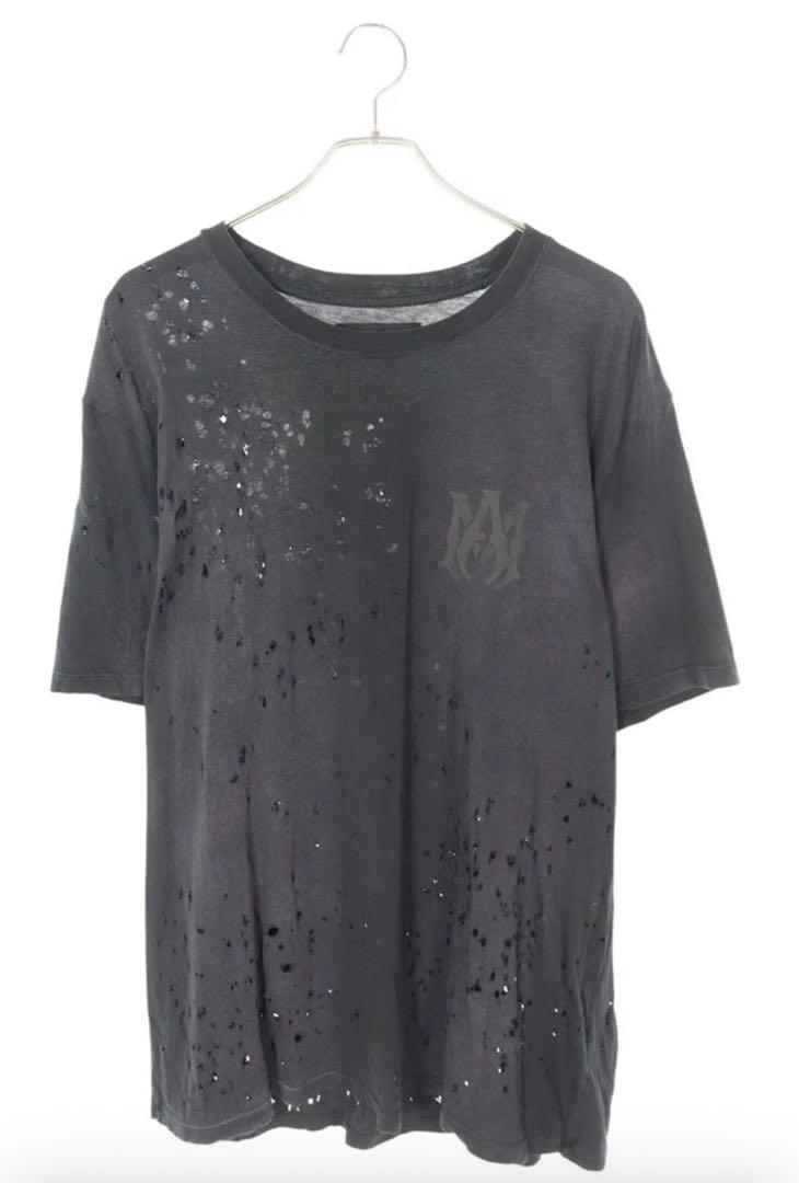 AMIRI♦MAショットガン刺繍 エレガントなブラックTシャツ 新品】AMIRI アミリ メンズ ショットガン Tシャツ M ブラック