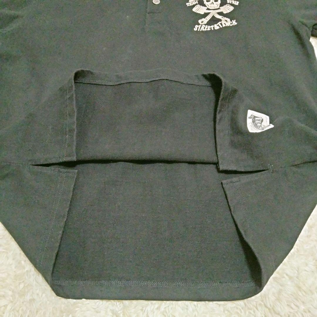 1809 美品 Vanson バンソン ポロシャツ ゴールド刺繍 スカル