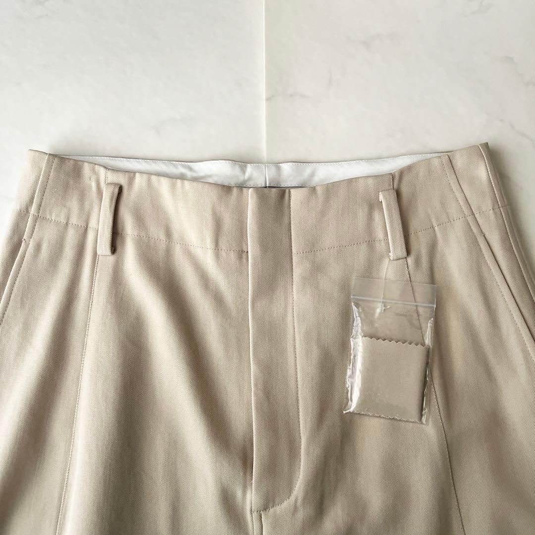 未使用品 ブラミンク ロングトラペーズスカート ベージュ ウール シルク 38 未使用品 ブラミンク ロングトラペーズスカート ベージュ ウール シルク 38