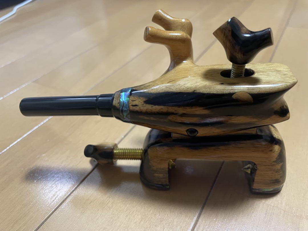 ヘラブナ　竹宗　大砲型万力　希少黒柿　小型
