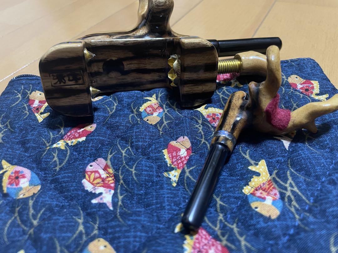 ヘラブナ　竹宗　大砲型万力　希少黒柿　小型