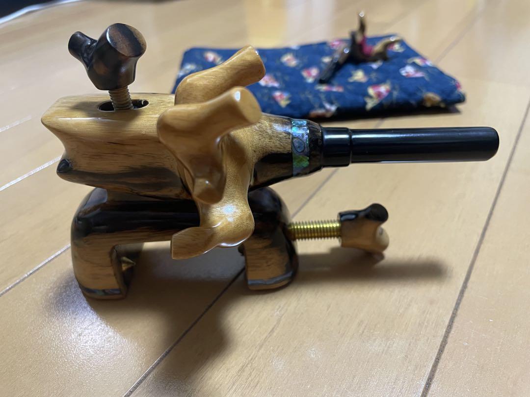 ヘラブナ　竹宗　大砲型万力　希少黒柿　小型