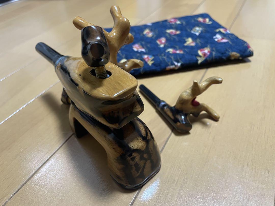 ヘラブナ　竹宗　大砲型万力　希少黒柿　小型