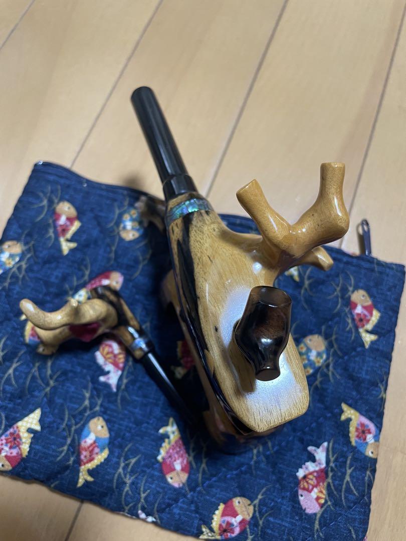 ヘラブナ　竹宗　大砲型万力　希少黒柿　小型