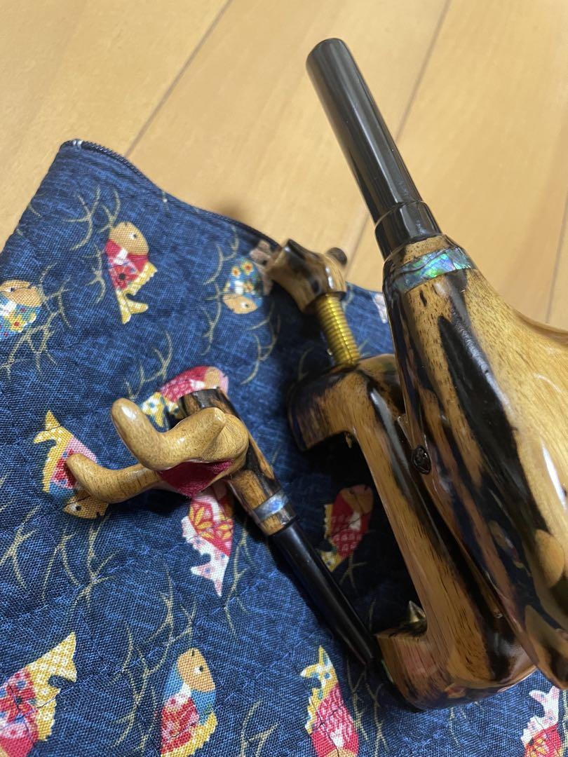 ヘラブナ　竹宗　大砲型万力　希少黒柿　小型
