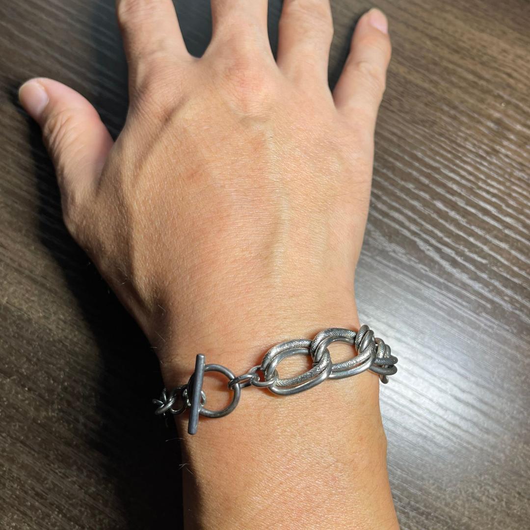 ブレスレット ヴィンテージ ダブルチェーン ツイスト マンテル シルバー925