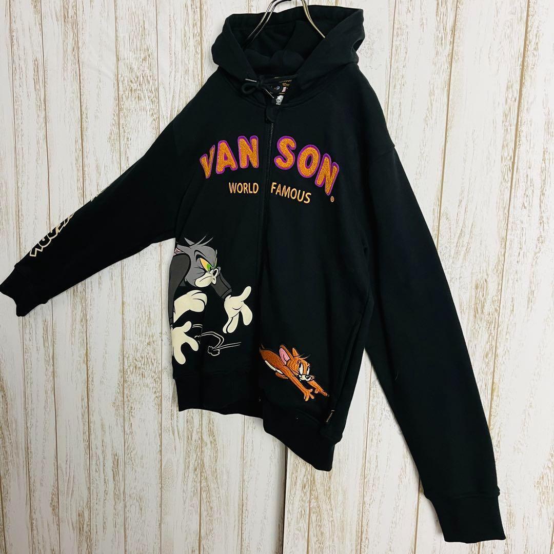 バンソン トムとジェリー刺繍ジップアップパーカー