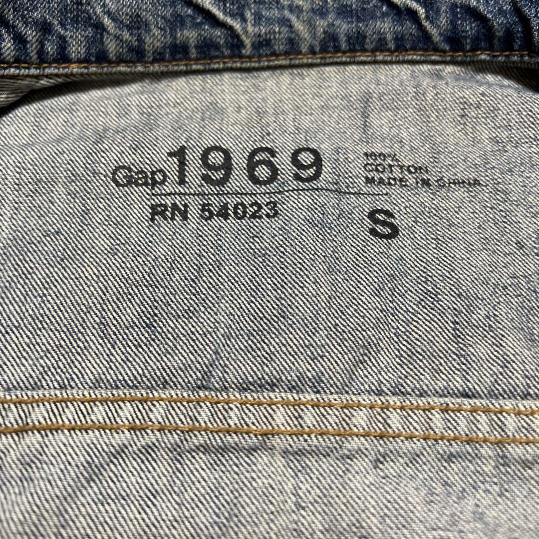 GAP ヴィンテージ デニムジャケット 手書き風 バックプリント Sサイズ GAP ギャップ デニムジャケット バックプリント 手書き 古着