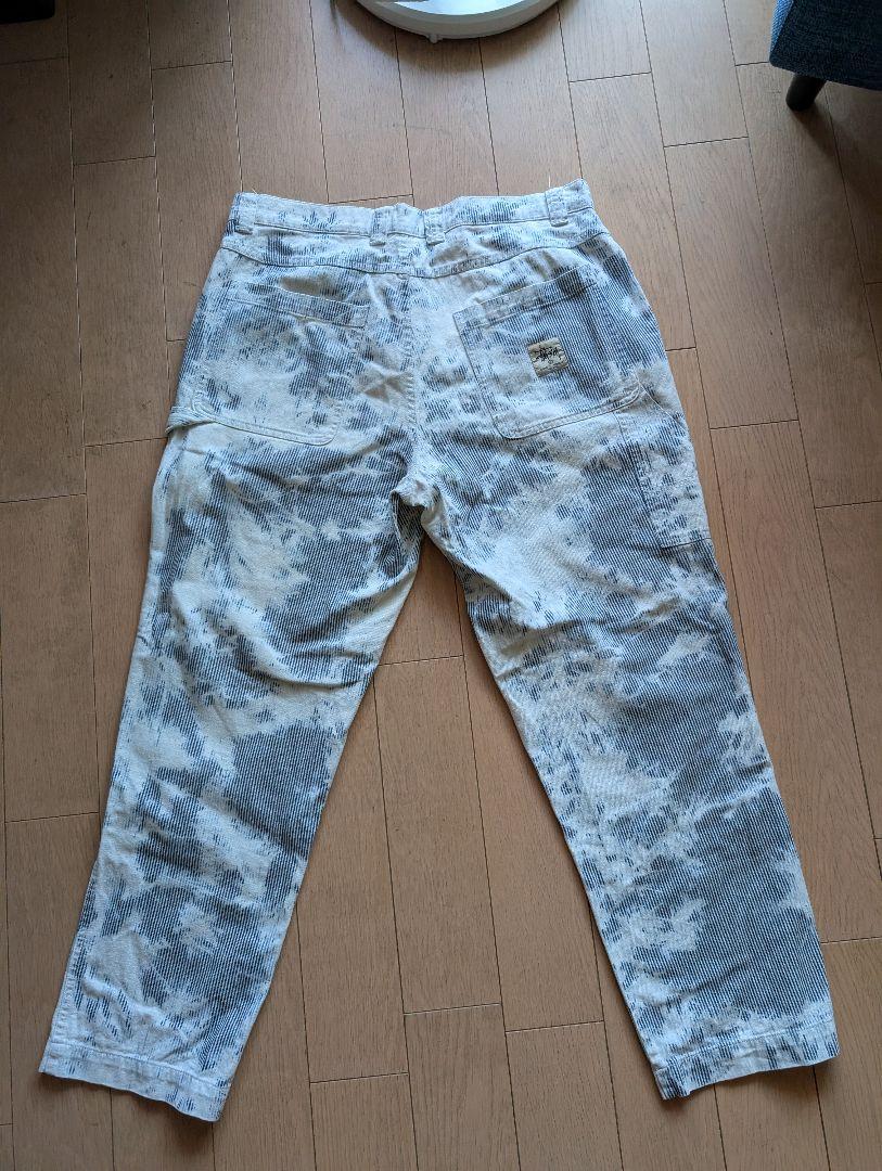 stussy ステューシーw32 タイダイ柄 ヒッコリー系 ダブルニーペインター