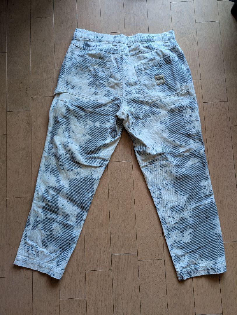 stussy ステューシーw32 タイダイ柄 ヒッコリー系 ダブルニーペインター
