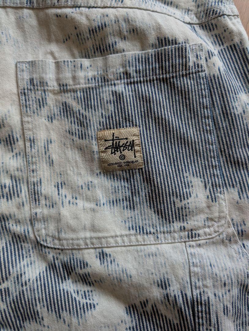 stussy ステューシーw32 タイダイ柄 ヒッコリー系 ダブルニーペインター