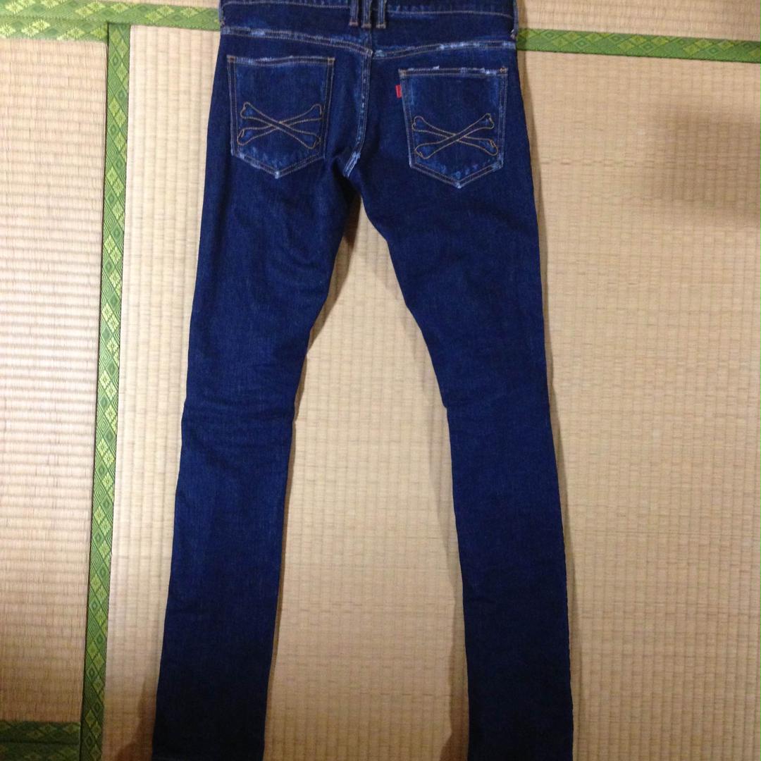 Roen クラッシュダメージジーンズ レオパレード柄 roen jeans レオパードライン クラッシュ スキニーデニムパンツ