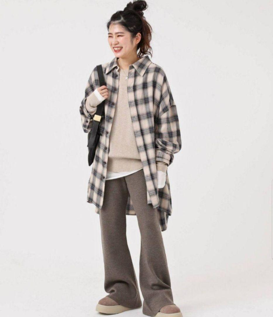スムージーニットパンツ ブラウンC