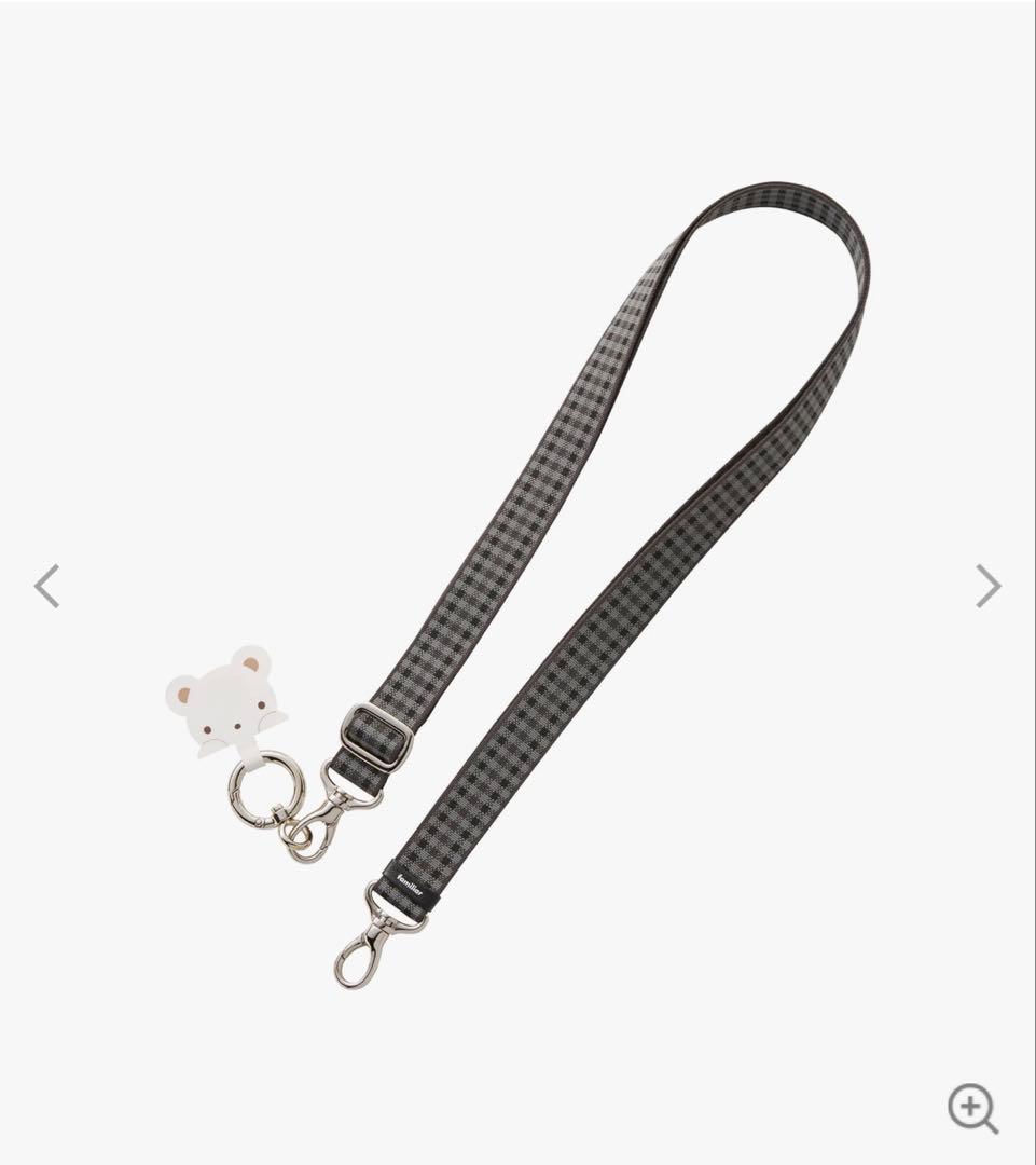 【新品未開封】ファミリア ショルダーストラップ 黒系 ファミリアチェック