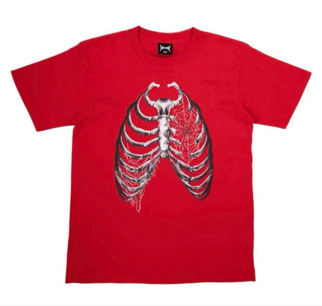 NOREMID BONE TEE 赤　骨　Tシャツ
