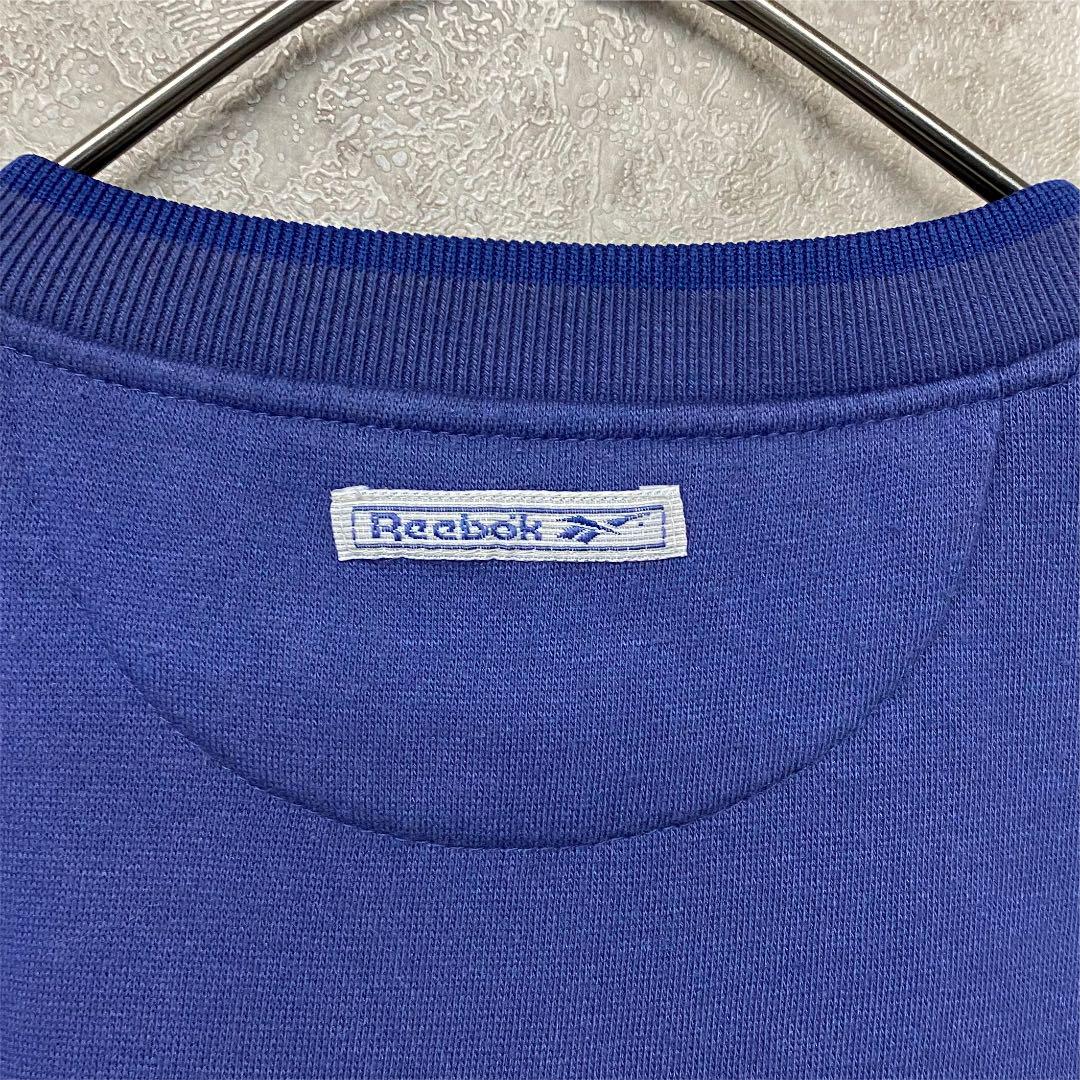 希少カラー☆US輸入90s】リーボック 刺繍スウェットトレーナー ブルー