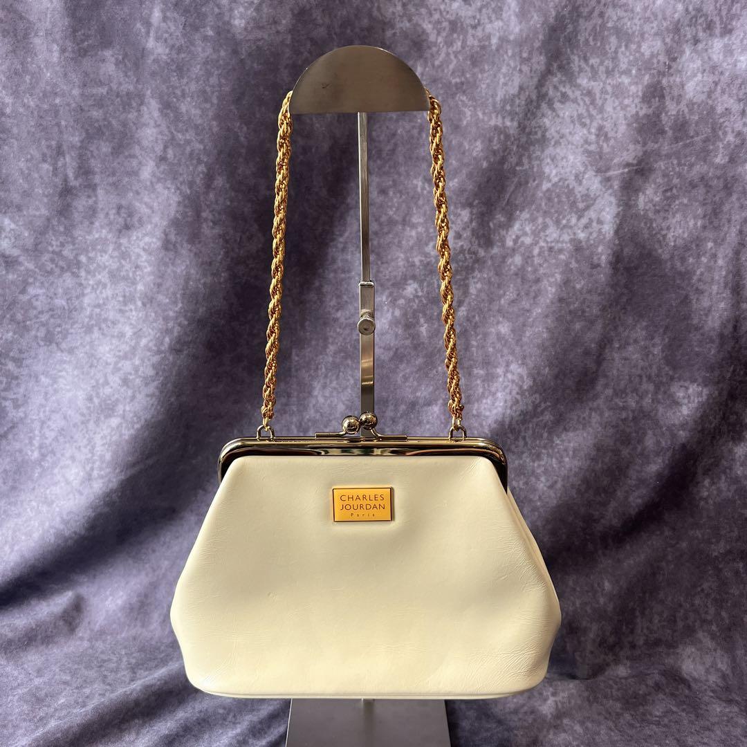【美品】シャルルジョルダン　がまぐちチェーンバッグ