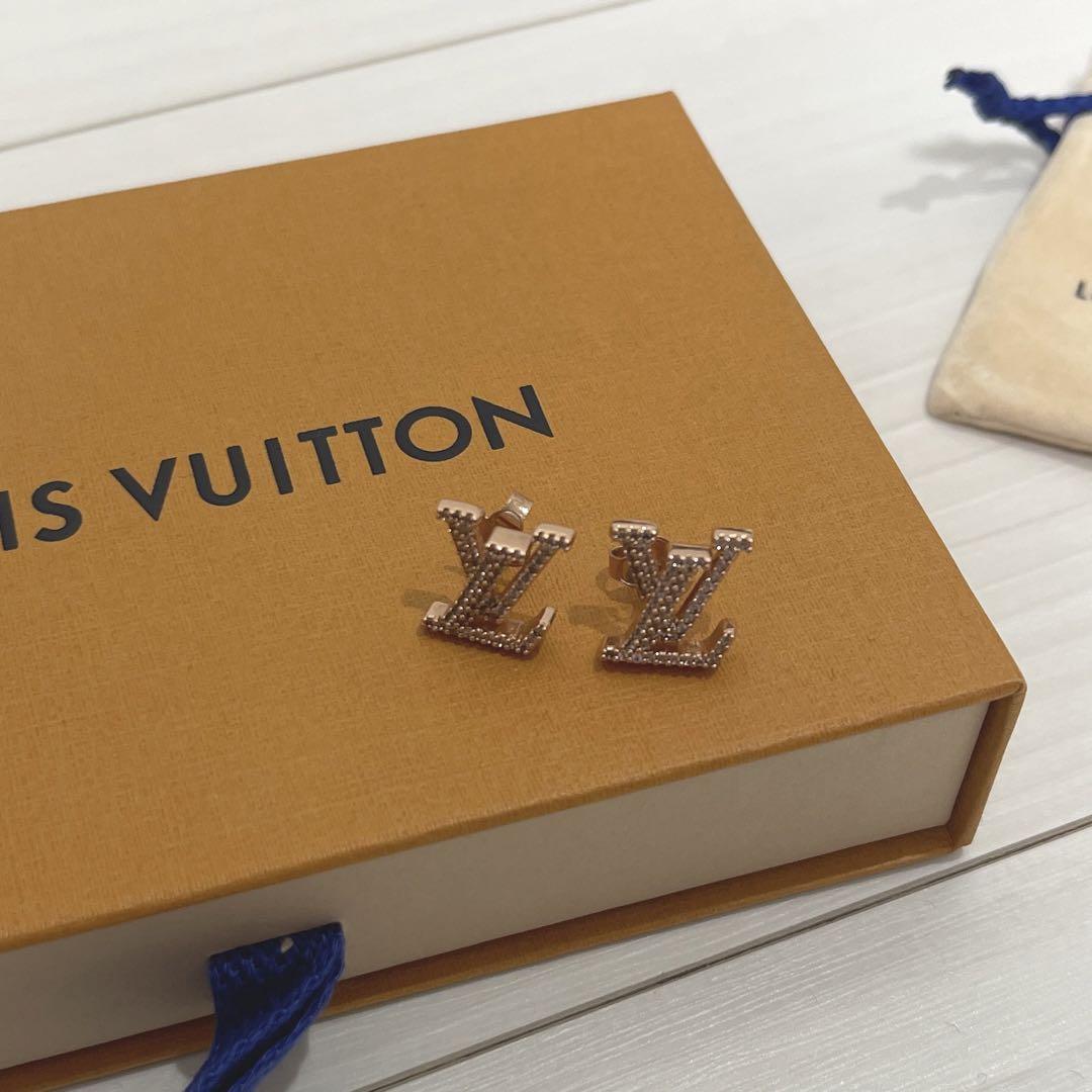 ピアス・LV アイコニック ルイヴィトン ブラッシュ ピンクゴールドストラス