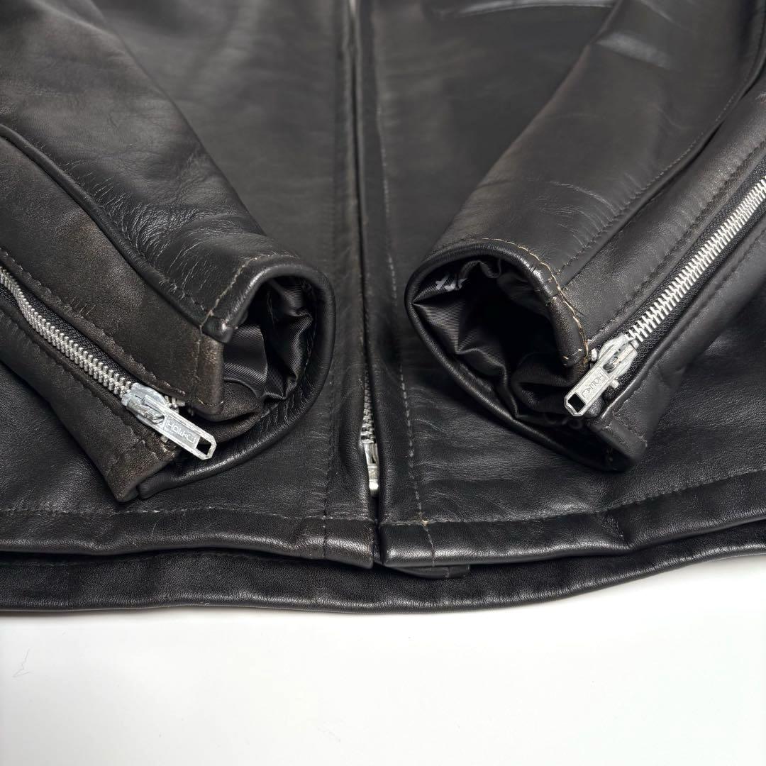 米国製】Schott レザー ライダースジャケット 黒 40 シングル 本
