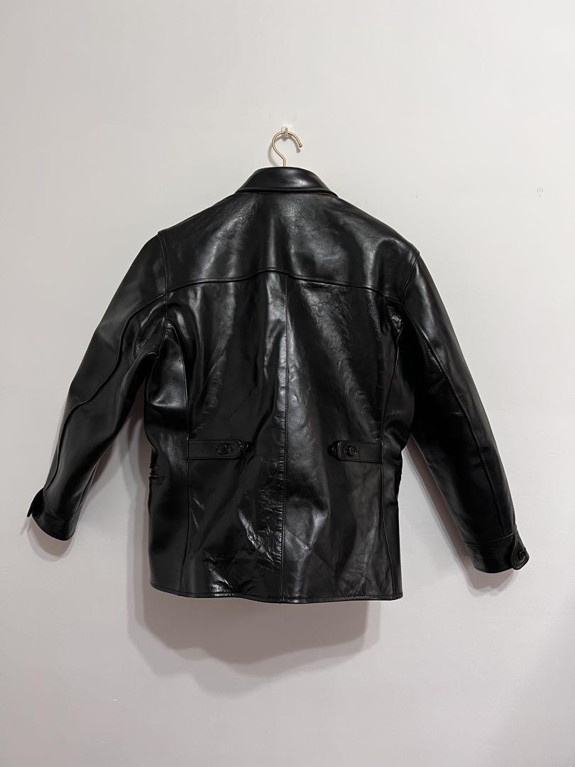 25AW 新発売レザーカーコート 茶芯ホースハイド　馬革レザージャケット XL
